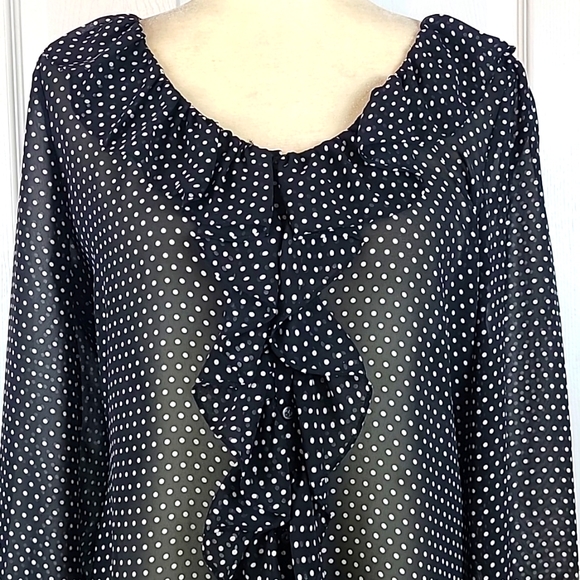 Chaps Ruffle Front Blouse - Picture 2 of 11